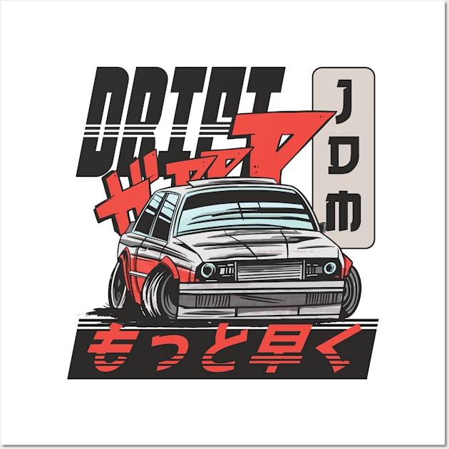 JDM Drifting Car Drift Japanese Racing Sport Fans Wall Art by USProudness